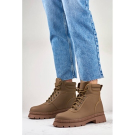 Botas femininas, levemente isoladas, marrons, 8538A-KH bege 1