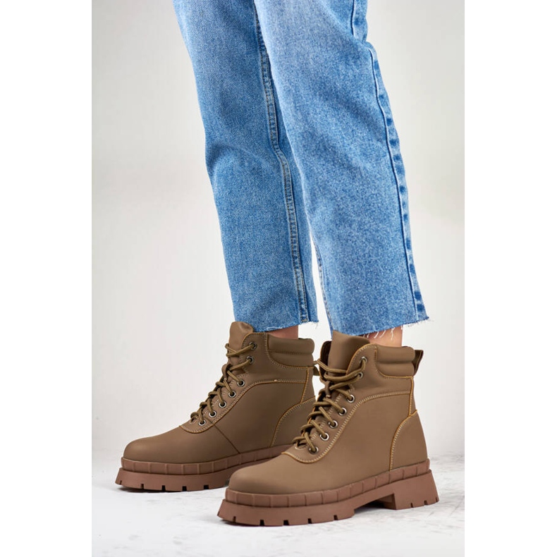 Botas femininas, levemente isoladas, marrons, 8538A-KH bege 1