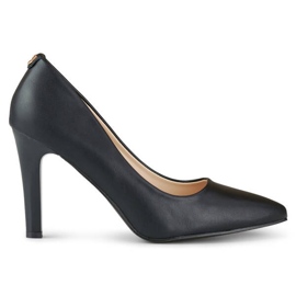 Sapatos femininos de salto alto com bico fino, pretos GD-FL360B 2