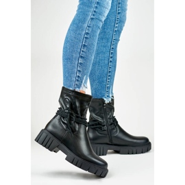 Botins femininos com cano elástico, atacadores, pretos DE1127P-B bege 1