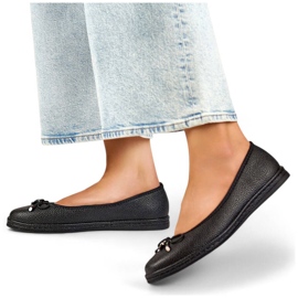 Sapatilhas femininas confortáveis pretas com laço GD-XR392A-B preto 1 Sapatilhas femininas confortáveis pretas com laço GD-XR392A-B preto 1