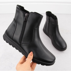 Botins femininos de couro preto com zíper FIlippo DBT6630 1