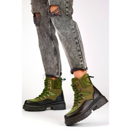 Botins femininos bege e pretos com atacadores A-852GR 2 Botins femininos bege e pretos com atacadores A-852GR 2