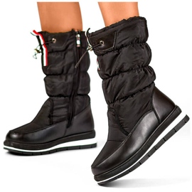 Botas altas de neve femininas com punho, pretas 8302B preto 1