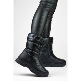 Botas altas de neve femininas com punho, pretas 3537B preto 1 Botas altas de neve femininas com punho, pretas 3537B preto 1