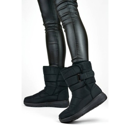 Botas femininas de neve com velcro e isolamento, pretas, 22T48B preto 2 Botas femininas de neve com velcro e isolamento, pretas, 22T48B preto 2