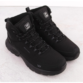 Sapatos de trekking masculinos impermeáveis, pretos, Vanhorn 99302 2