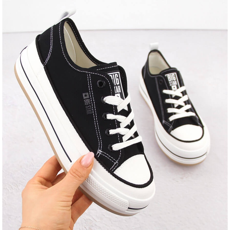 Tênis plataforma feminino preto Big Star NN274204 1