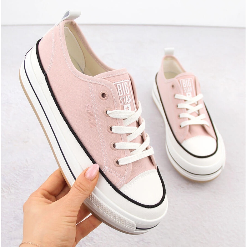 Tênis plataforma feminino rosa Big Star NN274207 1