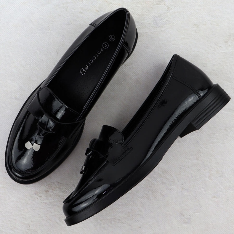 Sapatos lacados femininos Lords Black Potocki SZ12369 preto 2