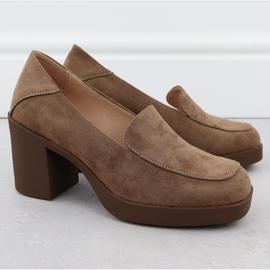 Sapatos de salto alto feminino, camurça bege potocki sz12547 2