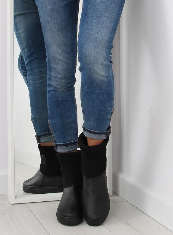 Botas pretas com cabedal de lã preto NB30 preto II-GAT 2