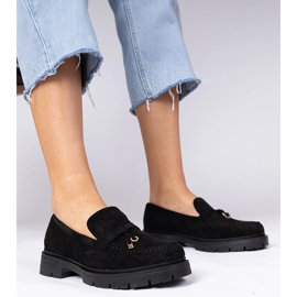 Mocas negros de Ekozamsz com decoração preto 1