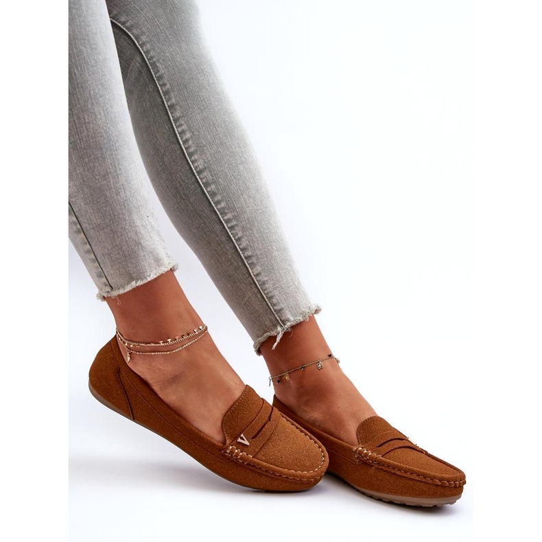Mocassins femininos camel clássicos marrom 2