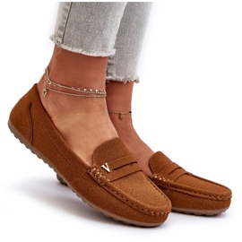 Mocassins femininos camel clássicos marrom 6