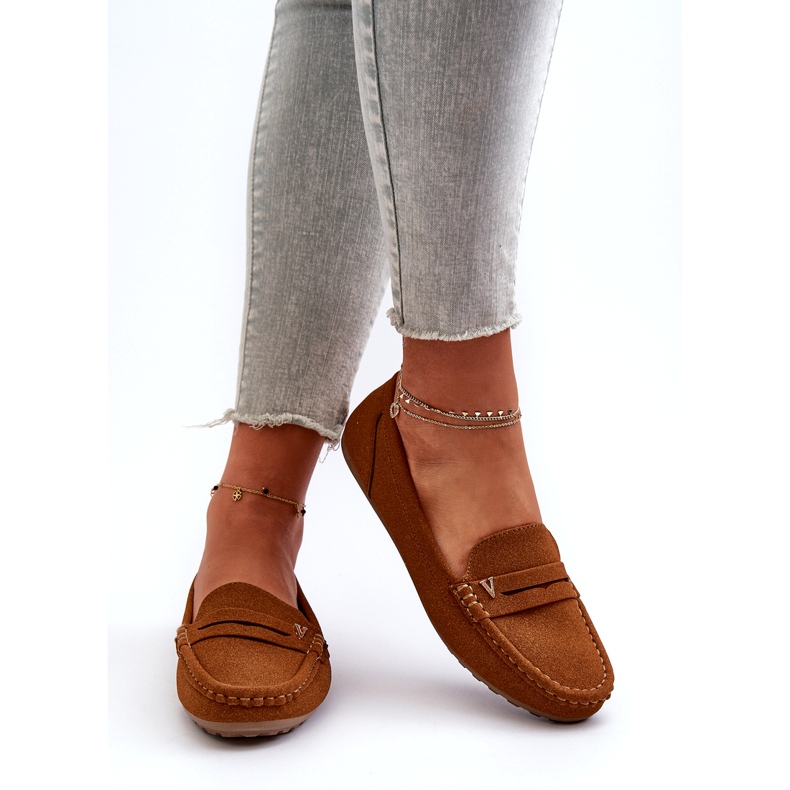 Mocassins femininos camel clássicos marrom 5