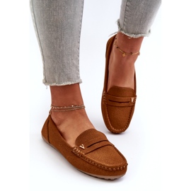 Mocassins femininos camel clássicos castanho 4