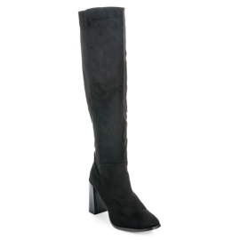 Vesuvio Botas de camurça no poste preto 1