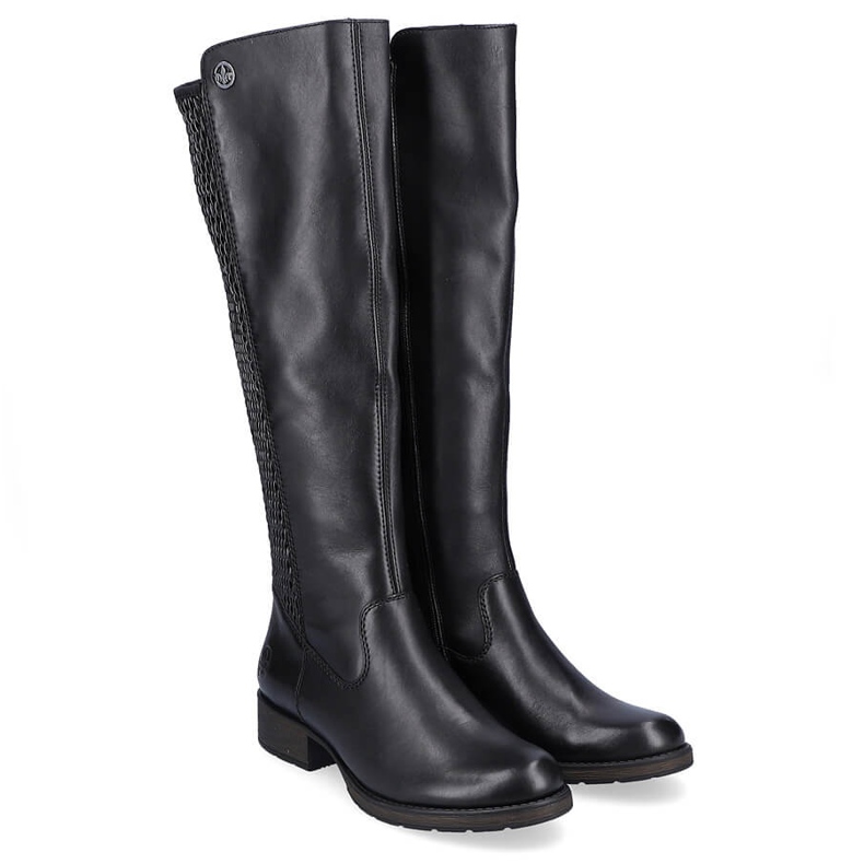 Botas de couro femininas pretas Rieker Z9591-00 preto 1