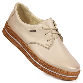 Sapatos de mulher em pele bege pérola Helios 380 1