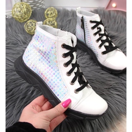 Botas de menina holográficas brancas Kornecki 6814 branco 2