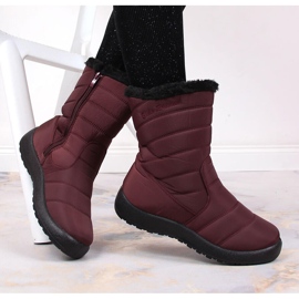 News Botas de neve impermeáveis ​​para mulher com isolamento alto bordeaux NOTÍCIAS vermelho 1