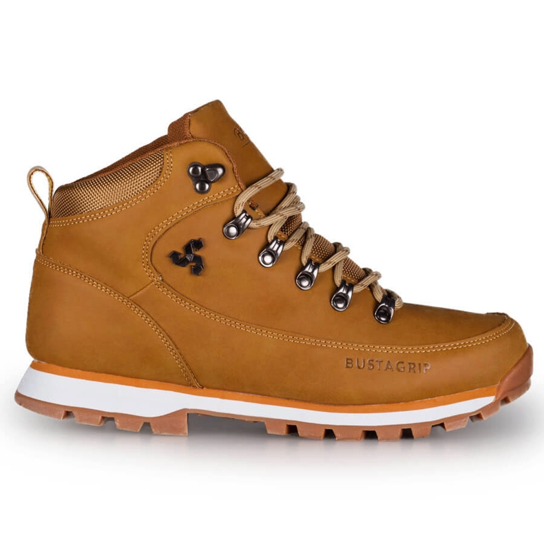 Tênis de trekking masculino de couro amarelo Outback Bustagrip 1