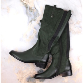 Botas femininas aquecidas verdes Jezzi ASA198-22 2