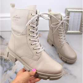 Botas femininas confortáveis ​​com isolamento bege Rieker Y7116-60 2