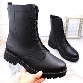 Botas confortáveis ​​de couro preto com isolamento da Remonte 1