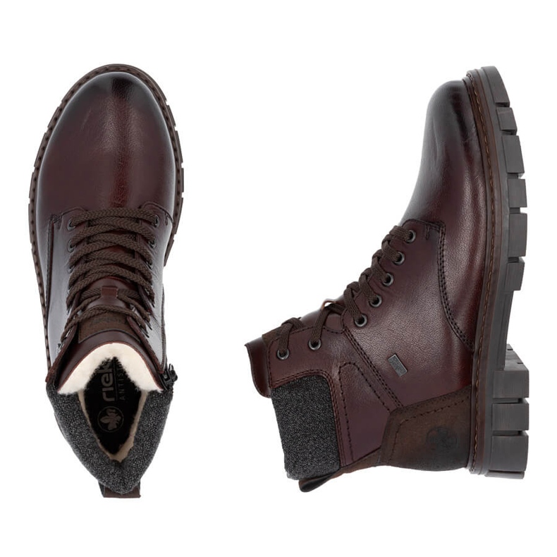Botas masculinas de couro com isolamento, marrom Rieker 32205-25 1