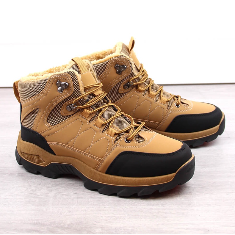 Sapatos masculinos de camelo com isolamento de inverno marrom 1