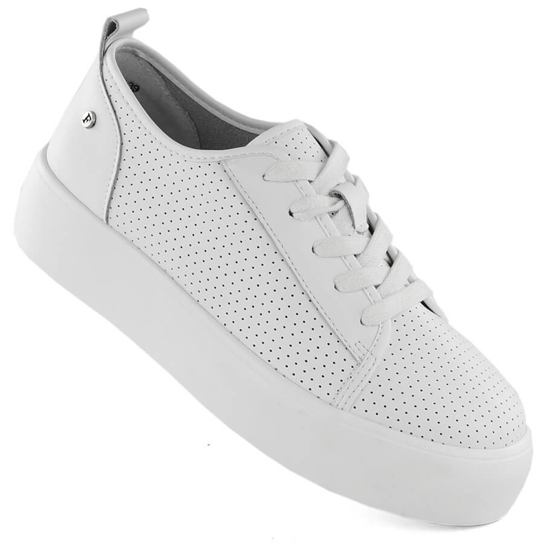 Sapatos esportivos femininos de couro, branco Filippo DP6116 1