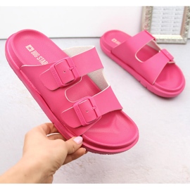Chinelos femininos de espuma com fivelas fúcsia Big Star NN274A754 rosa 1