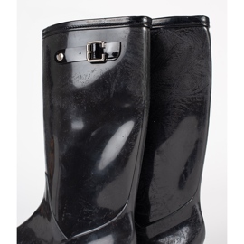 Shelvt Galoshes de mulheres pretas envernizadas preto 1