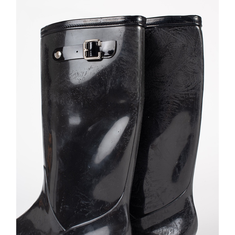 Shelvt Galoshes de mulheres pretas envernizadas preto 1