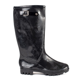 Shelvt Galoshes de mulheres pretas envernizadas preto 2