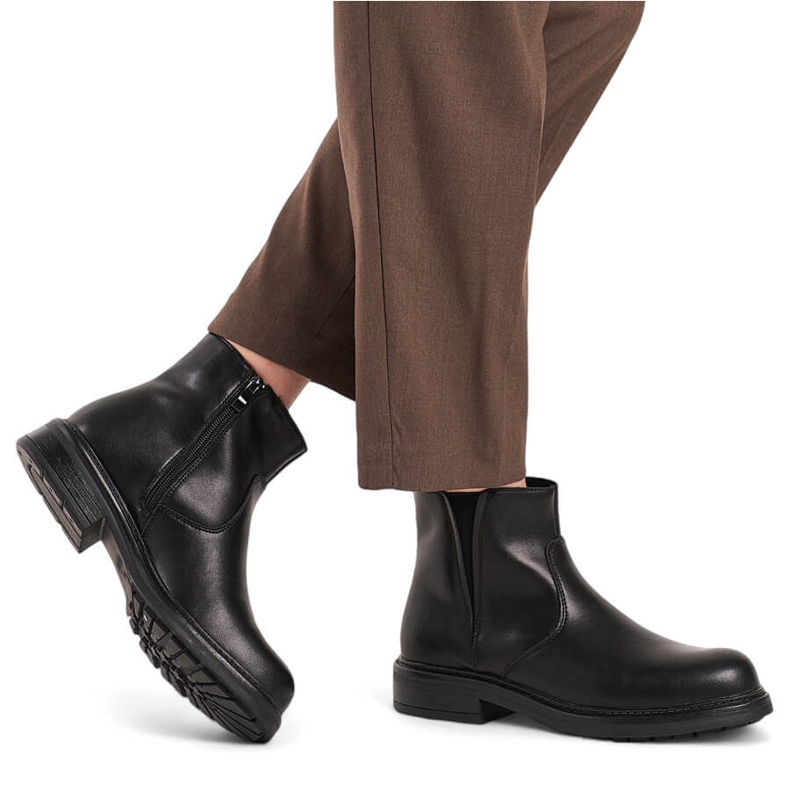Botins femininos de couro com isolamento preto Sergio Leone BT345-S 2
