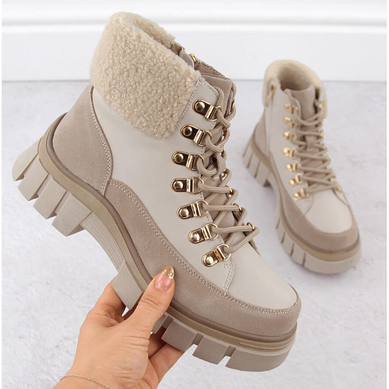 Botins femininos de couro bege Filippo DBT6471 1