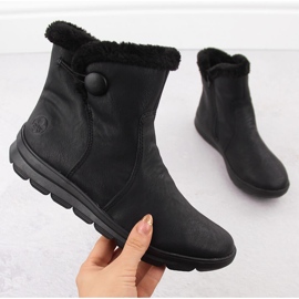 Botas femininas de inverno com pele, pretas Rieker Z0080-00 preto 1 Botas femininas de inverno com pele, pretas Rieker Z0080-00 preto 1