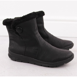 Botas femininas de inverno com pele, pretas Rieker Z0080-00 preto 2