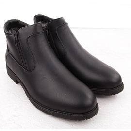 Atletico Botas masculinas, botas Chelsea com isolamento, pretas Man's Style WS-002 preto 2