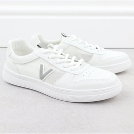 Sapatos esportivos femininos com uma malha branca Vinceza 13627 branco 2