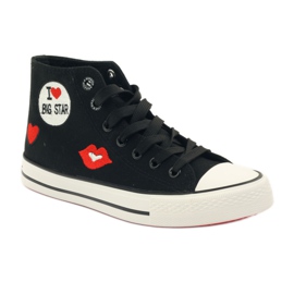 Big star 274014 tênis amarrado branco preto vermelho 1