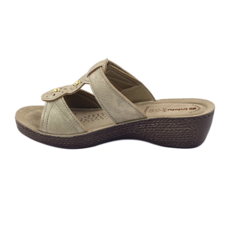 Chinelos de velcro Gold Inblu GL086 amarelo castanho 2