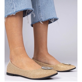 Ballerinas Golden Feminina Glitter com zircões dourado 1
