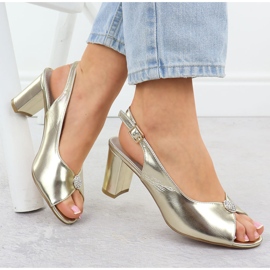 Sandálias femininas no pós -ouro metálico jezzi 6985 dourado 1