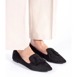 Mocassins com franjas preto 2