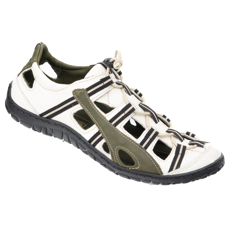 Olivier Sapatos de bicicleta de couro masculino 262kz branco com verde 2