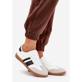 Tênis femininos baixos com eco de couro branco 1